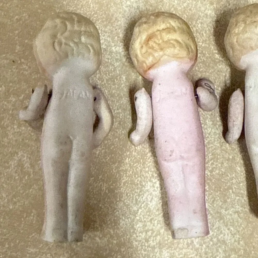 Vintage Occupied Japan Bisque Porcelain Doll Dolls Mini Figurines Jointed Lot 5 - Picture 7 of 14
